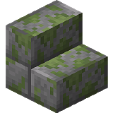 Как сделать ступеньки из замшелого каменного кирпича  в Minecraft