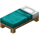 Как сделать бирюзовую кровать в Minecraft