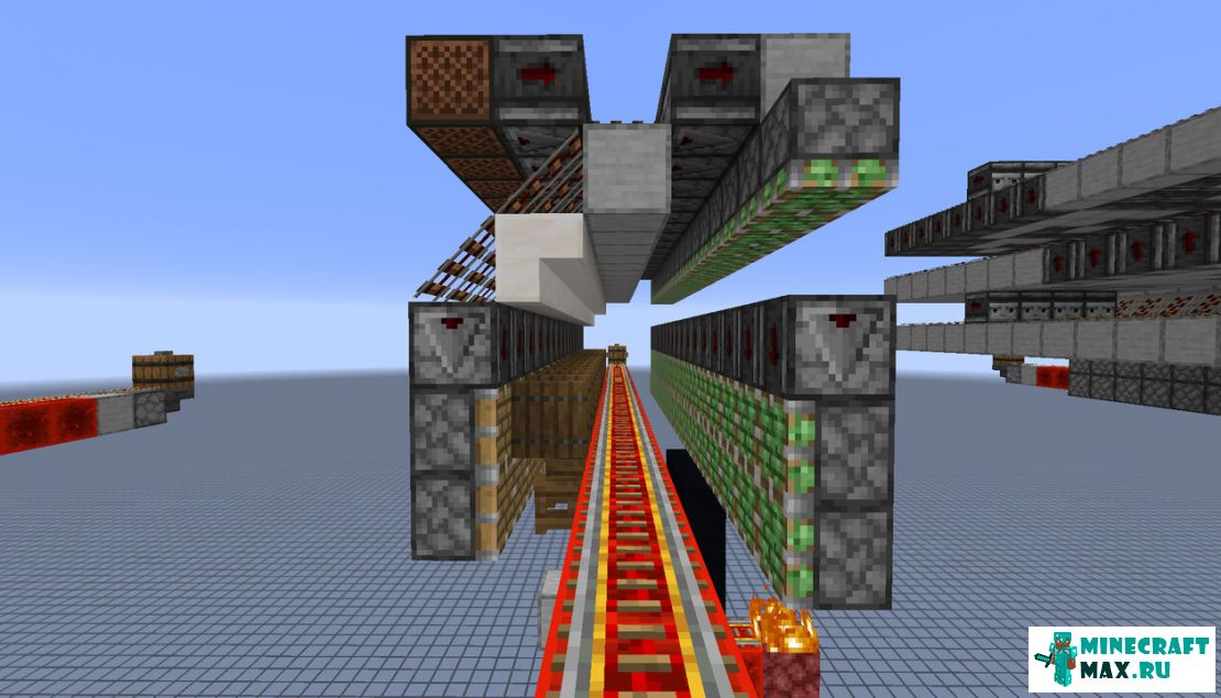 Как сделать механизм minecart splitter v2 в Майнкрафт | Скриншот 2